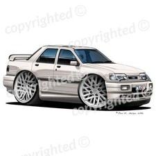 To Fit Ford Sapphire Cosworth - Vinyl Wall Art Sticker - White