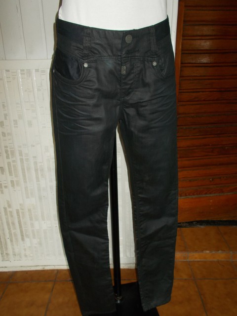 Pantalon Coton Noir Enduit Stretch Timezone W30 L34 38 40 Slim 20co11 Ebay