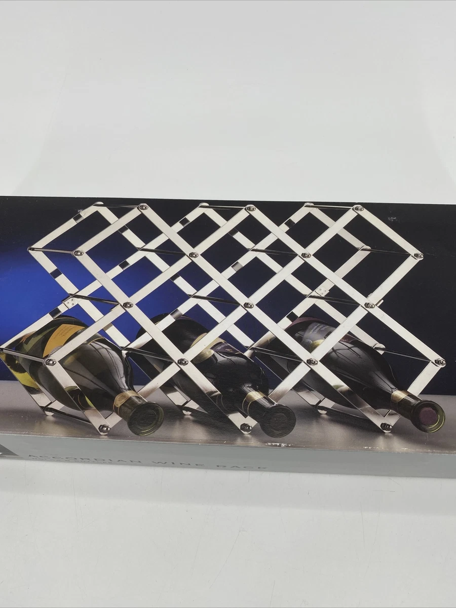 8 Bottle Wine Rack Countertop Metal Wine Accordion Style Sonoma