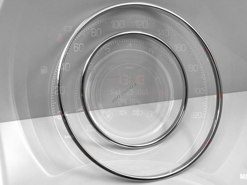 Pour Fiat 500 2007-2014 Anneaux en aluminium pour le groupe de compteurs 2 pièce - Picture 3 of 12