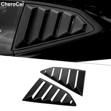 Black Rear Side Window Blinds Quarter Louver Trim for Chevrolet Camaro 2016-2022
