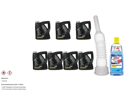 28L MANNOL Motoröl 7709 5W-30 API SM/CF inkl. Schlauch + Scheibenreiniger
