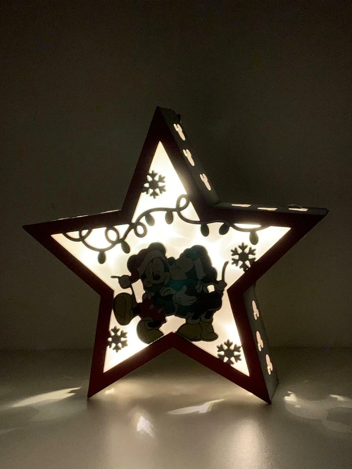 Disney Mickey & Minnie Mouse LED Light Wooden Xmas Star Shaped Christmas PRIMARK - Image 4 of 4