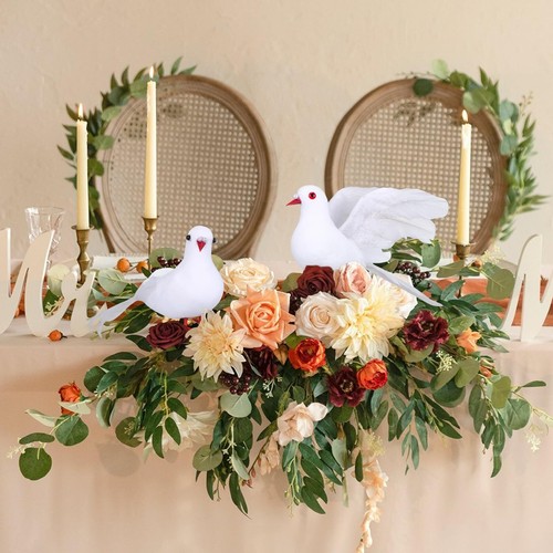 2pcs Artificial Feathered Pigeon Birds Fake Doves Artificial Craft Foam Birds... - Picture 5 of 9