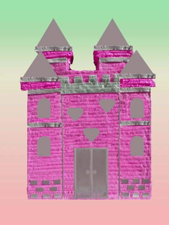  Princess Castle Piñata Pull string Hit Birthday including an optional stick - Image 3 of 4