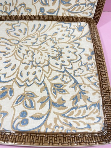 Pair NAUTICA Bali Floral Mocha 9" Square Salad Lunch Plates - Picture 2 of 4