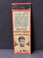 RARE 1937 Diamond Matchbook Cover FREDDY FREDDIE FITZSIMMONS Giants MUST SEE