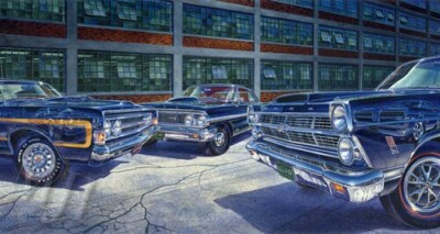 FORD ART BLACK 1964 GALAXIE 500 427 1967 FAIRLANE 1969 70 TORINO GT 390 MAN CAVE