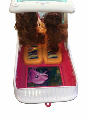 Mattel Barbie Doll Boat 17in Dolphin Magic Ocean View Boat Foldable Canopy - Picture 8 of 19