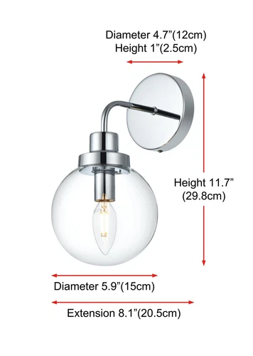 Living District Hanson 6" Wall Sconce In Chrome - Picture 7 of 8