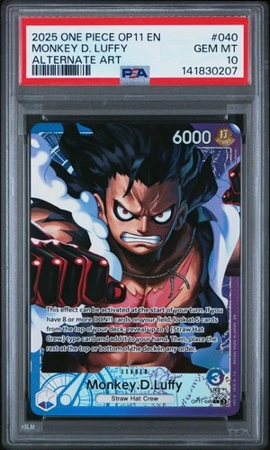 2025 One Piece OP11 EN Monkey D Luffy Alternate Art #040 PSA 10 GEM MINT