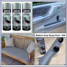 Medium Gray Fabric Leather Vinyl Carpet Car interior Paint 3Cans -No Import Fees