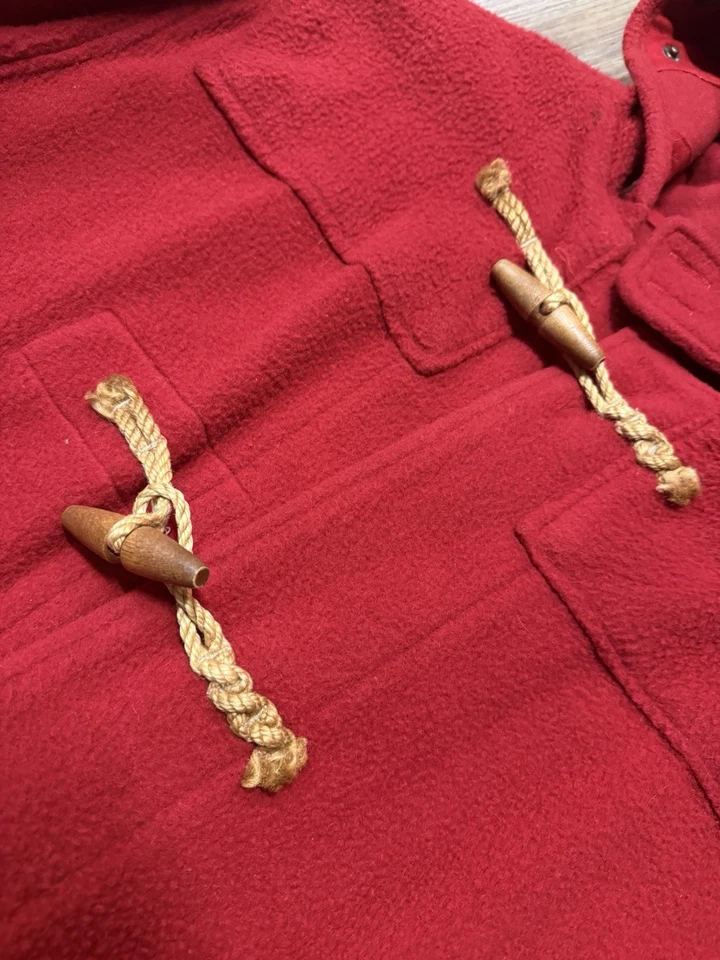 Casaco de lã vintage polo Ralph Lauren tamanho grande anos 90 feito nos EUA vermelho - Imagem 3 de 4