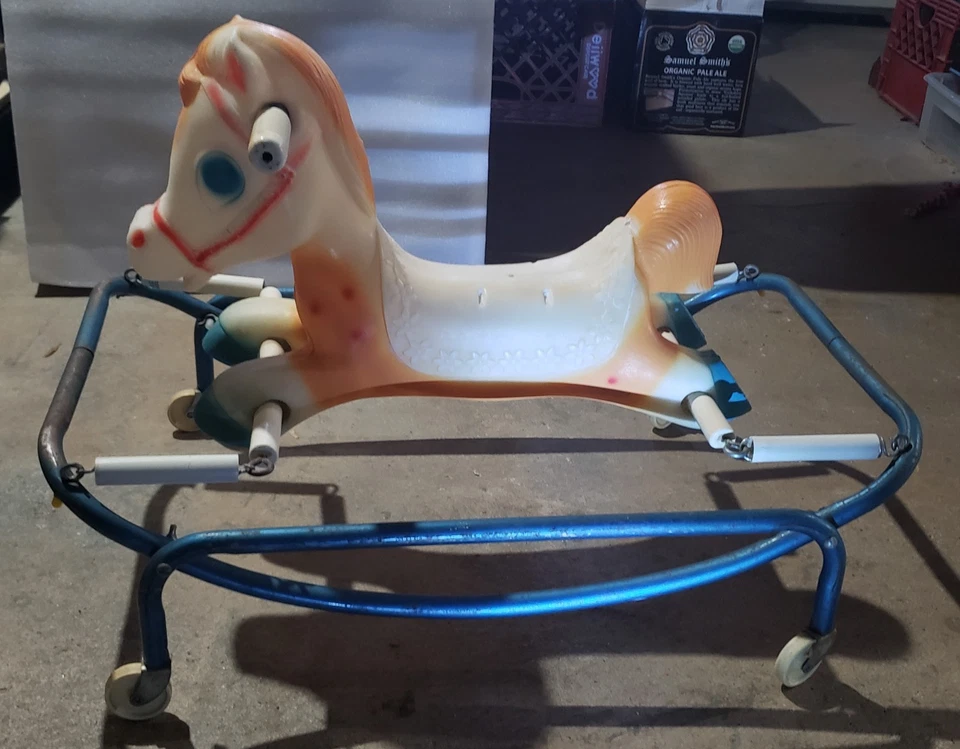 Vintage 1970 Wilkes-Barre Plastic Children's Kids Toddler Spring Rocking Horse - Image 4 of 4