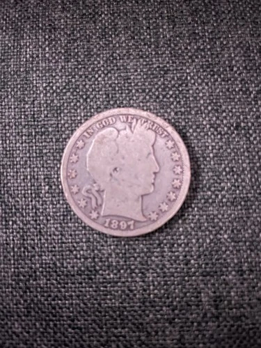 1897 Barber Half Dollar Silver 50C Coin Circulated