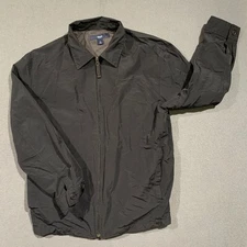 GAP Mens Jacket XL Black Full Zip Lightweight Bomber Lined Windbreaker