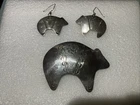 Joan Slifka Sterling Silver mid west animals Set Earrings Pin Brooch pendant 30g