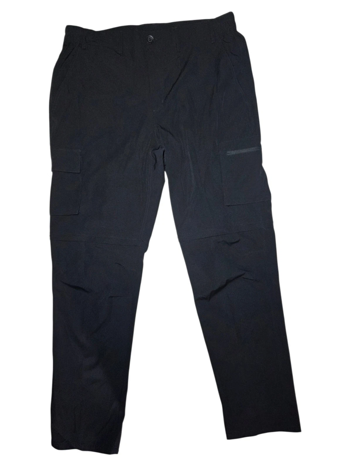 Gash Hao Hiking Cargo Outdoor Zip-Off Convertible Black Pants Stretch 36 X 34