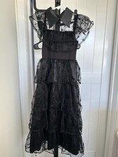 Wednesday Adams Girl s Youth 7-9 Black Play/halloween Dress