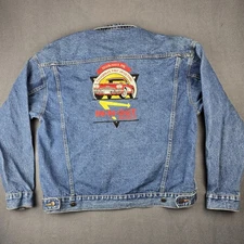 Vintage In-N-Out Burger Denim Jean Trucker Jacket XL Butterfield Stage Rare