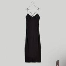 Madewell Black Spaghetti Strap Midi Slip Dress Size 4