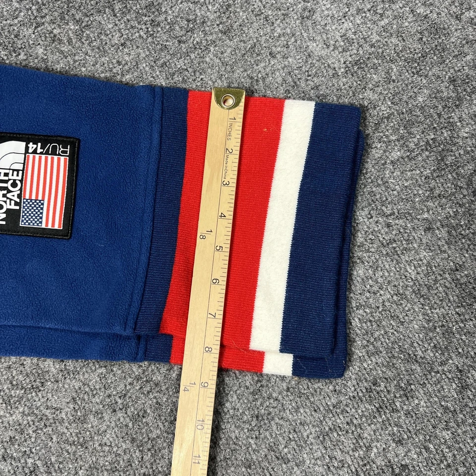 Bufanda polar The North Face talla única azul bandera de EE. UU. parche extremos a rayas Foto 3 de 4