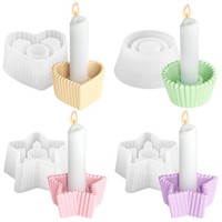 Silikonformen GießFormen Kerzenhalter Weihnachten 4 StüCk Herz Stern Kreis DIY
