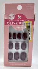 Olive & June Super Stick Mani Press On Nails Extra Short Squoval Mulberry 32 Ct