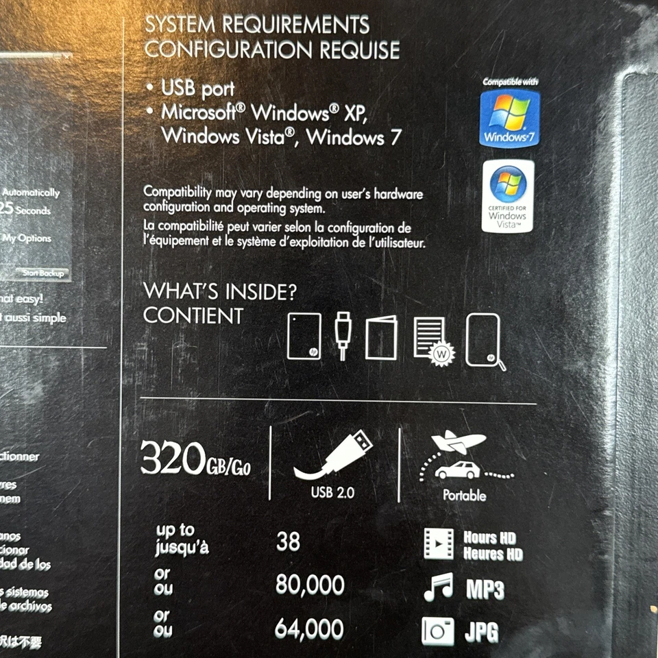 new sealed HP SimpleSave 320 GB Portable Hard Drive With Case SD320A - Image 3 of 4