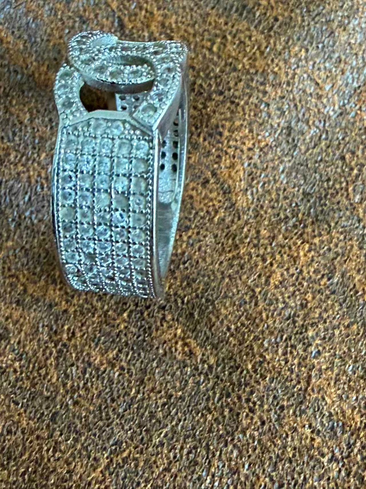 925 Sterling Silver Interlocking C Ring Pavé CZ B… - image 3