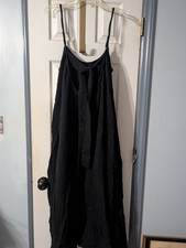 Sol Angeles Gauzy Maxi Sun Dress Black /coverup w/tie back XL/XXL