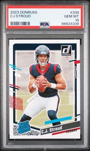 CJ STROUD 2023 Donruss Rated ROOKIE Card RC #339 PSA 10 Gem Mint! C. J. FREE S&H