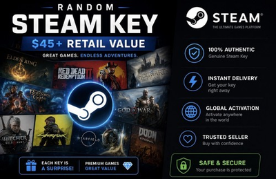 #ad Random Steam Key 45$ Retail Value $7.69