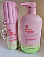 2 pc set Bath Body Works WATERMELON WHIRL Fruit Fusion Mist Body Wash