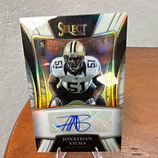 Panini Select 2021 Jonathan Vilma Select Signatures White Prizm Auto 48/50