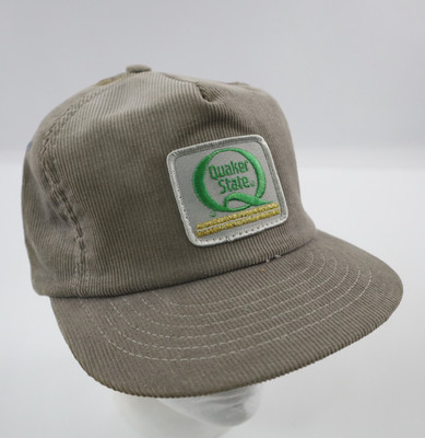 Vintage Quaker State Snapback Hat Cap Patch Corduroy Swingster