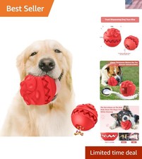 Indestructible Treat Dispensing Dog Ball for Aggressive Chewers - Large Size
