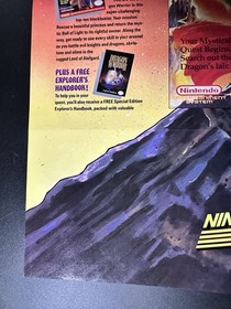 Rare MINT Nintendo Power Dragon Warrior NES Fold-Out Mailer Vintage 2 3 NES game
