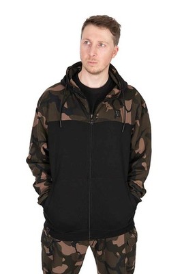 Fox LW Black/Camo Split Zip Hoody Pullover Hoodie Kapuzenpullover - Alle Größen