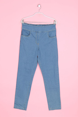 No Label Straigh Cut Jeans Elastic Band D 38 denim blue