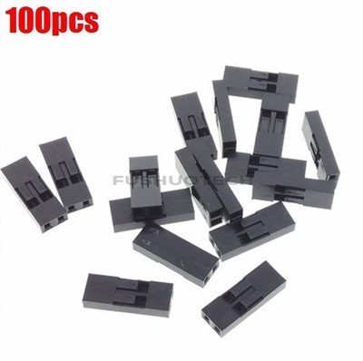 100Pcs Housing Female Pin Connector 2P   Jumper Wire Cable 2.54MM Pitch qm #vn