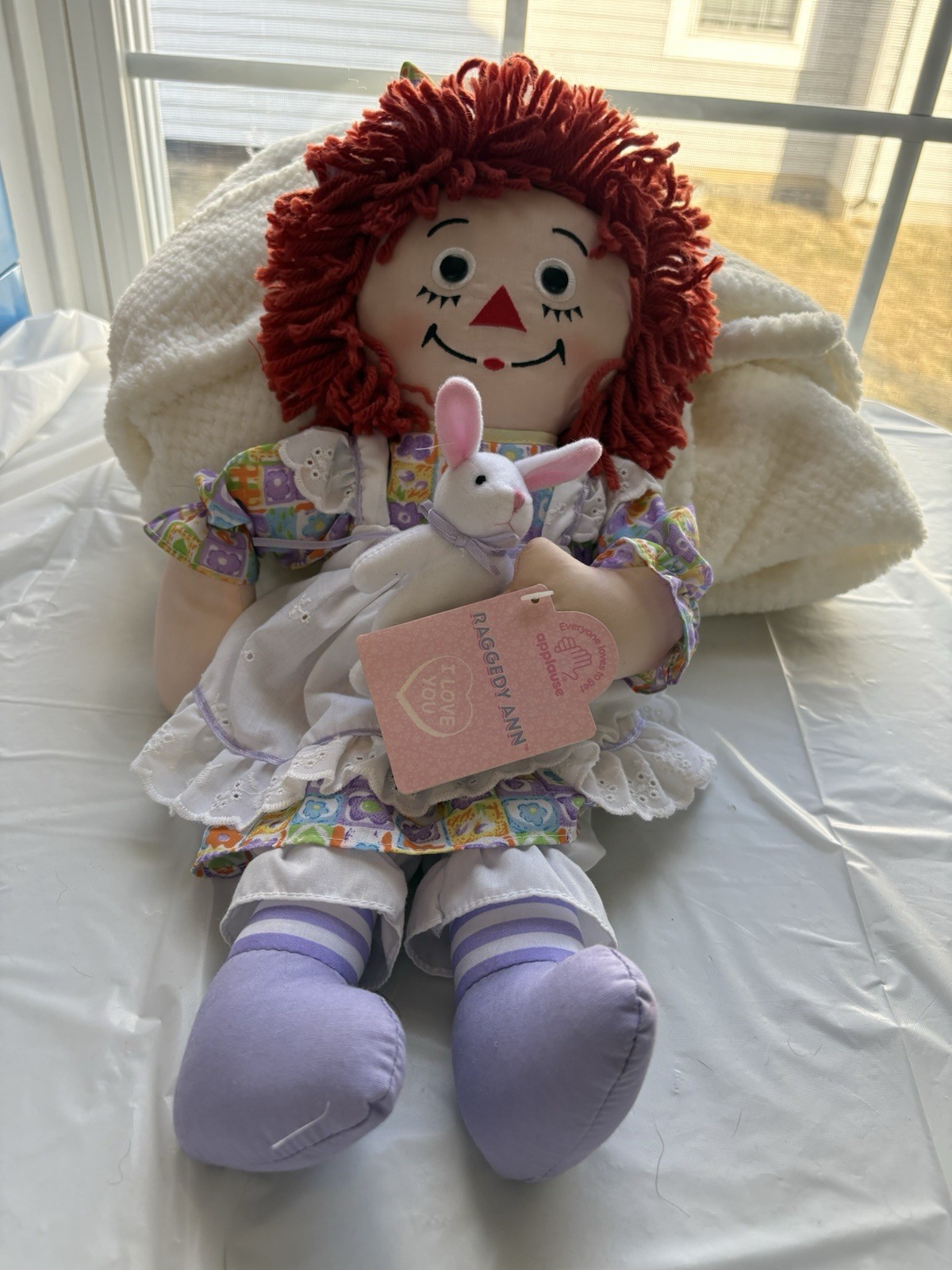 Vintage Raggedy Ann Easter  Spring 2001 limited Edition  by Applause plush bunny