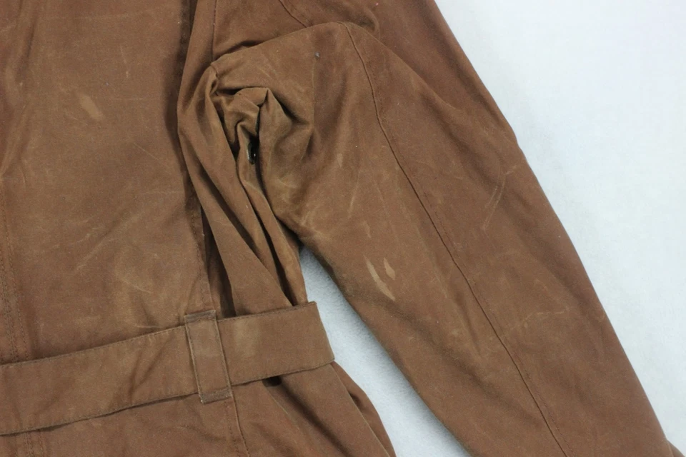 Henri Lloyd Waxed Biker Jacket Womens Size L Brown Lined Full Zip Outdoor - Image 3 of 4