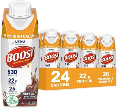 #ad Nestle Boost Very High Calorie Complete Nutritional Drink Chocolate 8 oz 24 Ct $40.00