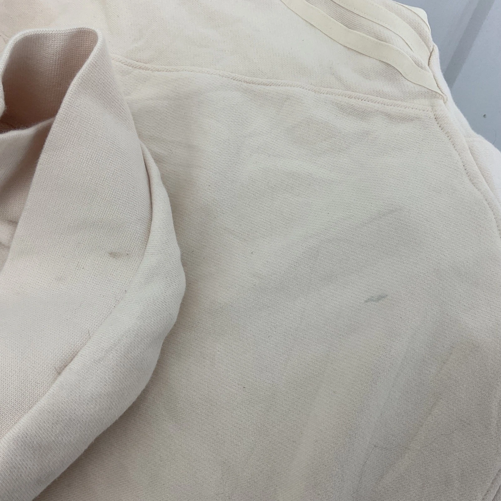 OFF WHITE Adidas Cream Cotone Pullover Felpa con Cappuccio Donna Medium