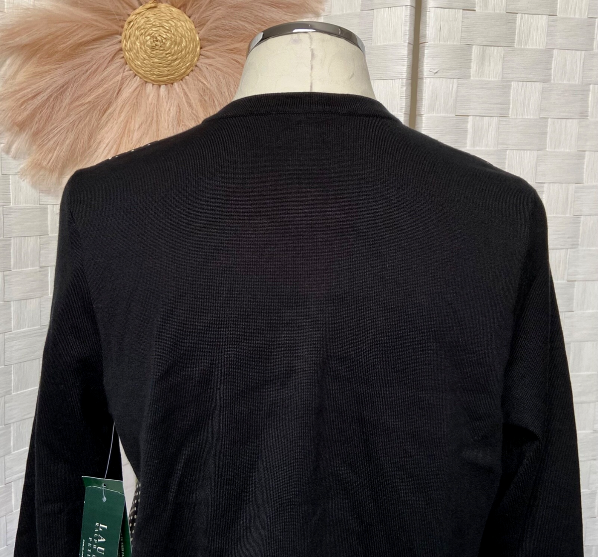 POLO RALPH LAUREN◆Buckle Front Cardigan/XS/ウール/BLK/無地 POLO RALPH LAUREN(ポロラルフローレン) / Buckle Front