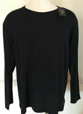NWT Polo Ralph Lauren Men Long Sleeve L/S Tee T Shirt XL BLACK Sleepwear W/ Logo