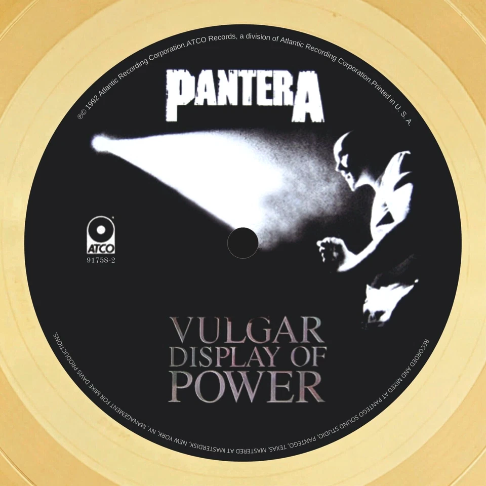 Pantera - Vulgar Display of Power / LP Gold 12 inches / Souvenir in black fram - Image 2 of 4