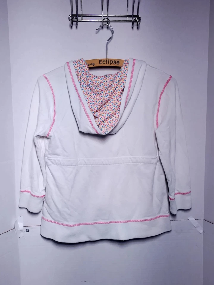 Sudadera con capucha Le Tigre clásica blanca con cremallera y cordón. Talla Lg Foto 2 de 4