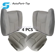 For GMC Sierra 2003-2007 Driver & Passenger Bottom Top 40/20/40 Seat Cover Gray